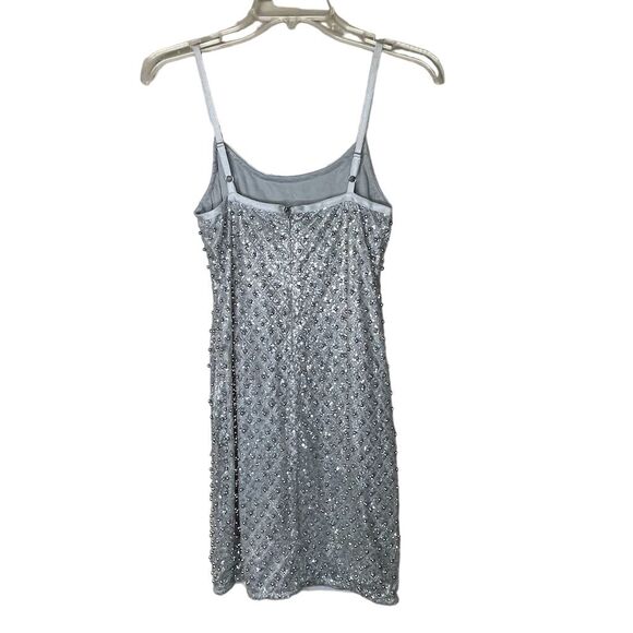 LASCANA Women's XS Silver Sequin Sleeveless Mini Dress Party Cocktail - Picture 2 of 7